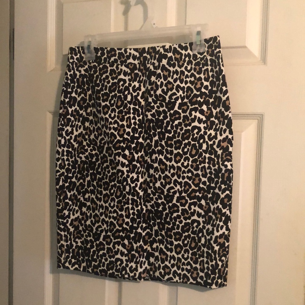 JCrew Factory pencil skirt leopard print size 0